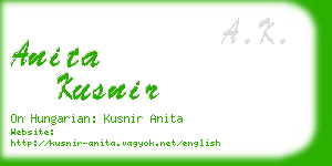 anita kusnir business card